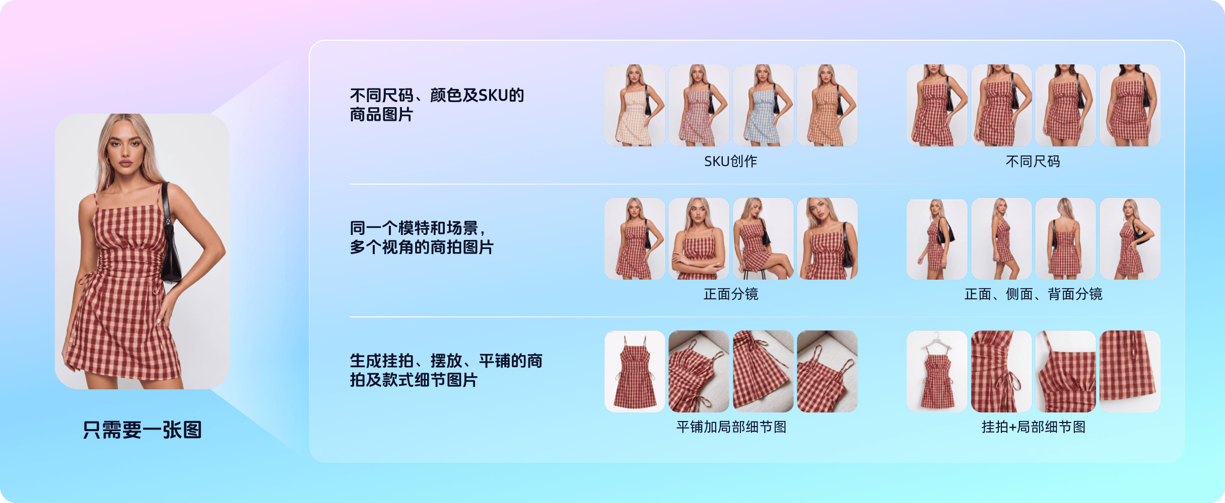 商拍套图：一件款式，多姿势展示，适用不同平台的商拍主图